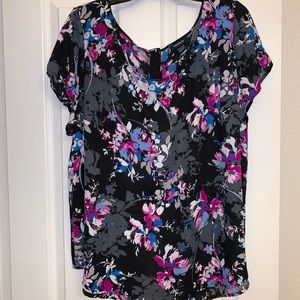 Sheer Torrid blouse with floral print